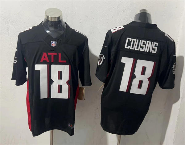 Mens Atlanta Falcons #18 Kirk Cousins Nike Black Vapor F.U.S.E. Limited Jersey