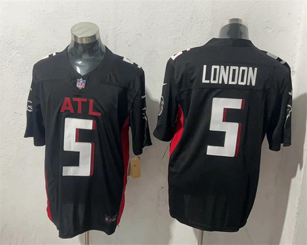 Men's Atlanta Falcons #5 Drake London Nike Black Vapor Limited Jersey