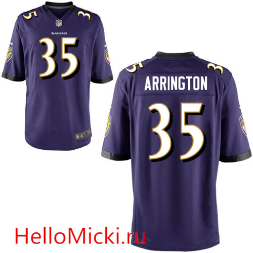 Men's Baltimore Ravens #35 Kyle Arrington Purple Team Color NFL Nike Elite Jersey