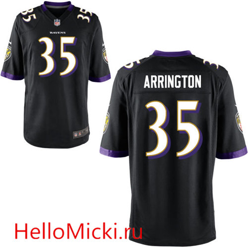 Men's Baltimore Ravens #35 Kyle Arrington Black Alternate NFL Nike Elite Jersey