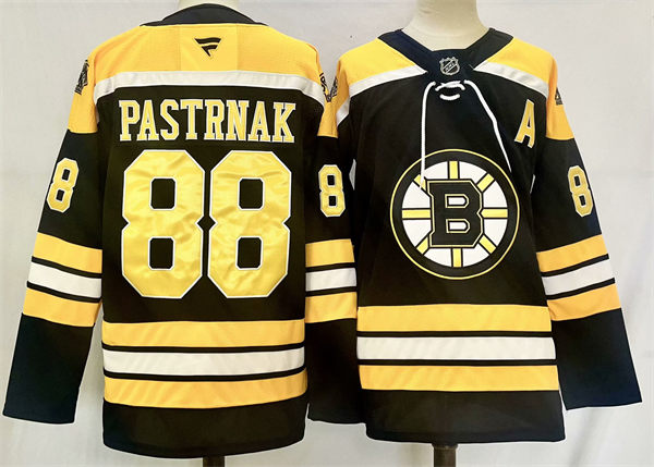 Mens Boston Bruin #88 David Pastrnak adidas Home Black Jersey