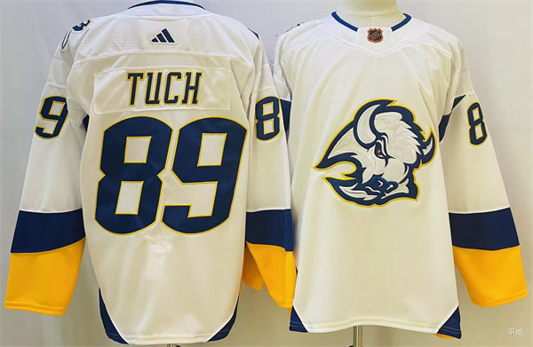 Men's Buffalo Sabres #89 Alex Tuch White 2022 Reverse Retro Primegreen Jersey