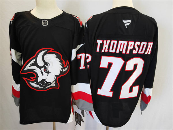 Men's Buffalo Sabres #72 Tage Thompson Black alternate 2022-23 Goathead Jersey