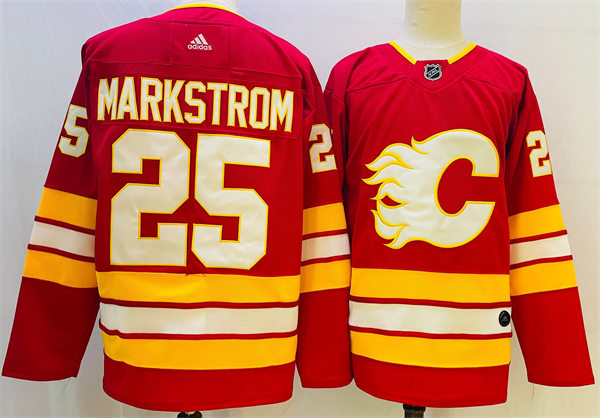 Men's Calgary Flames #25 Jacob Markstrom adidas Red Home Player Jersey