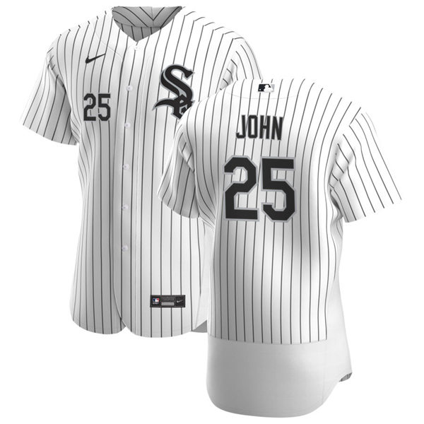 Men's Chicago White Sox Retired Player #25 Tommy John Nike White Home Flex Base Jersey