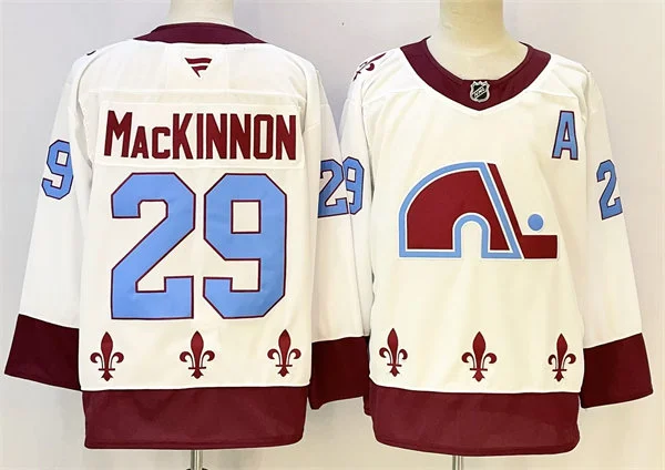 Men's Colorado Avalanche #29 Nathan MacKinnon Fanatics White 2021 Reverse Retro Jersey