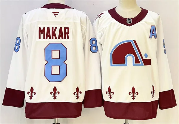 Men's Colorado Avalanche #8 Cale Makar Fanatics White 2021 Reverse Retro Jersey