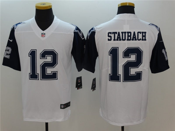 Men's Dallas Cowboys Retired Player #12 Roger Staubach Nike White Color Rush Legend Player Jersey