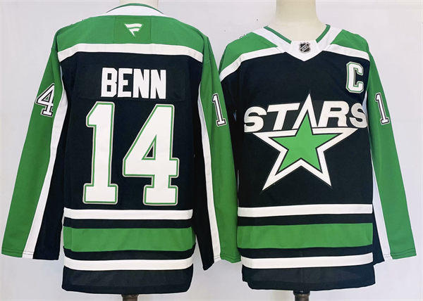 Men's Dallas Stars #14 Jamie Benn Fanatcis Black Reverse Retro 2.0 Jersey