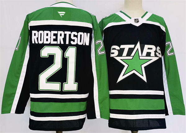 Men's Dallas Stars #21 Jason Robertson Fanatcis Black Reverse Retro 2.0 Jersey