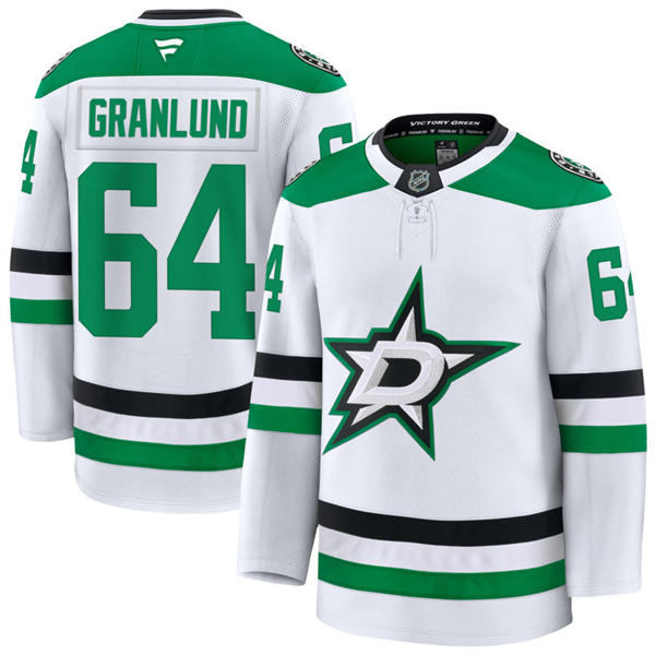 Men's Dallas Stars #64 Mikael Granlund Fanatics White Away Jersey