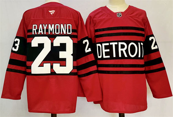 Men's Detroit Red Wings #23 Lucas Raymond Red Fanatics Reverse Retro Primegreen Jersey