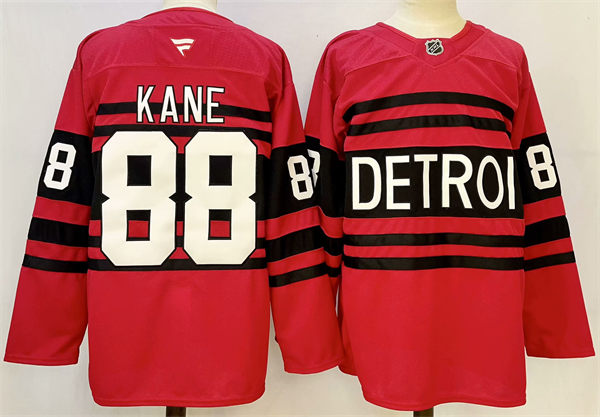 Men's Detroit Red Wings #88 Patrick Kane Fanatics Red 2022 Reverse Retro Primegreen Jersey
