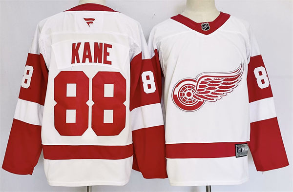 Men's Detroit Red Wings #88 Patrick Kane Fanatics White Away Player Jersey