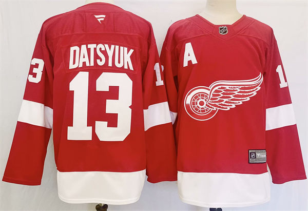 Mens Detroit Red Wings Retired Player #13 Pavel Datsyuk Fanatics Home Red Jersey