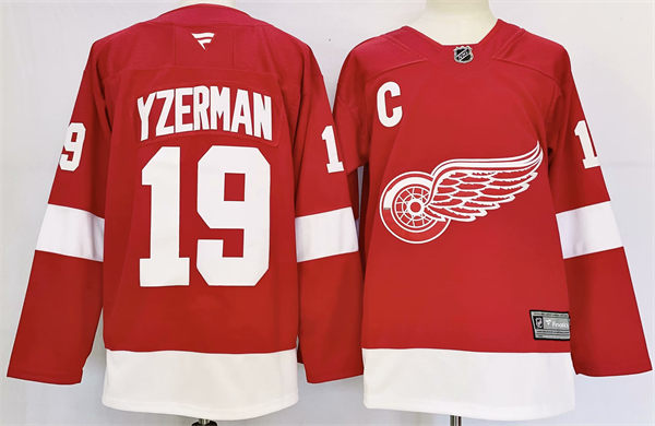 Men's Detroit Red Wings Retired Player #19 Steve Yzerman Fanatics Home Red Jersey