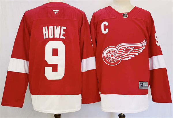 Men's Detroit Red Wings Retired Player #9 Gordie Howe Fanatics Home Red Jersey