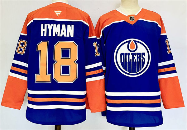 Men's Edmonton Oilers #18 Zach Hyman Fanatics Home Royal Jersey