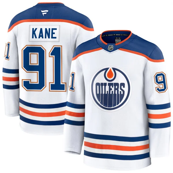 Men's Edmonton Oilers #91 Evander Kane Fanatics Away White Jersey