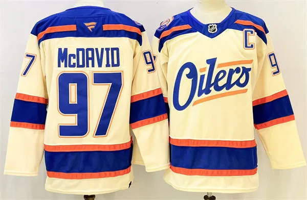 Men's Edmonton Oilers #97 Connor McDavid Cream Alternate Oil Country Jersey