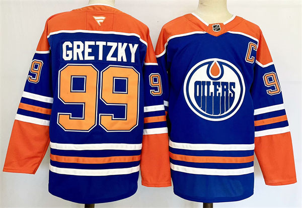 Men's Edmonton Oilers Retired Player #99 Wayne Gretzky Fanatics Home Royal Jersey