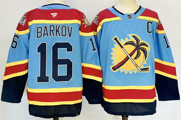 Men's Florida Panthers #16 Aleksander Barkov Fanatics Light Blue Reverse Retro 2.0 Jersey