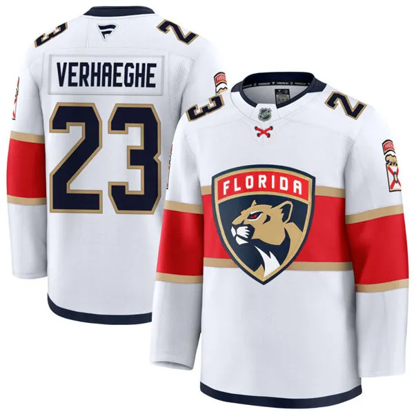 Men's Florida Panthers #23 Carter Verhaeghe Fanatics White Away Player Jersey