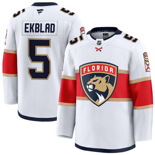 Men's Florida Panthers #5 Aaron Ekblad Fanatics White Away Player Jersey