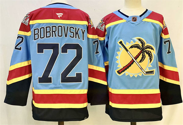 Men's Florida Panthers #72 Sergei Bobrovsky Fanatics Light Blue Reverse Retro 2.0 Jersey