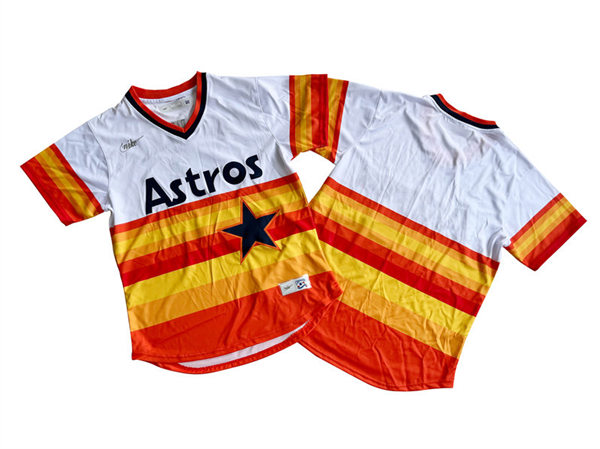 Mens Houston Astros Blank Nike White Orange Cooperstown Collection Team Jersey