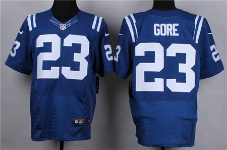 Men's Indianapolis Colts #23 Frank Gore Blue Home Blue Nik Elite Jersey