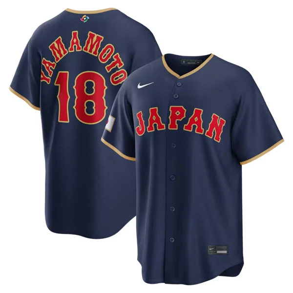 Japan #18 Yoshinobu Yamamoto 2026 World Baseball Classic Jersey Navy
