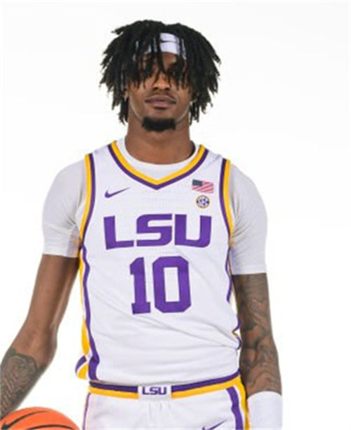 Men's LSU Tigers #10 Daimion Collins 2025 White College Basketball Game Jersey