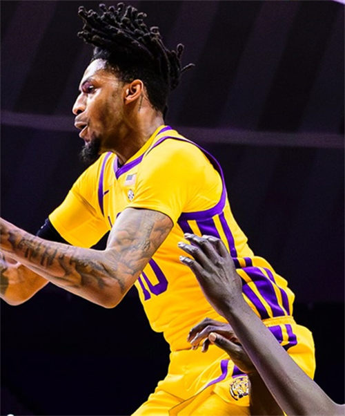 Men's LSU Tigers #10 Daimion Collins 2025 Gold College Basketball Game Jersey