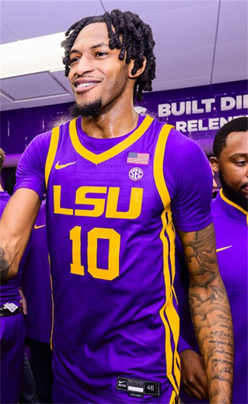 Men's LSU Tigers #10 Daimion Collins 2025 Purple College Basketball Game Jersey