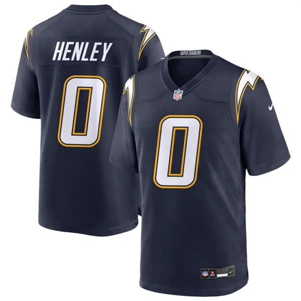 Men's Los Angeles Chargers #0 Daiyan Henley Nike Navy Alternate Super Chargers Vapor F.U.S.E. Limited Jersey
