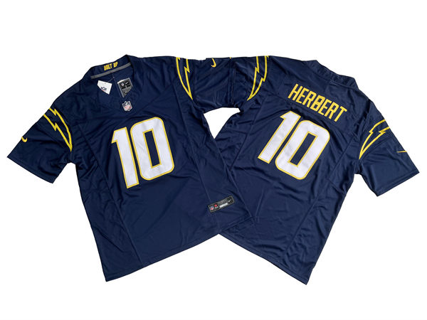 Men's Los Angeles Chargers #10 Justin Herbert Nike Navy AlternateVapor F.U.S.E. Limited Jersey