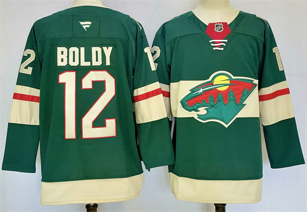 Men's Minnesota Wild #12 Matthew Boldy Fanatics Home Green Jersey