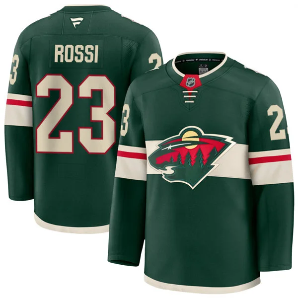 Men's Minnesota Wild #23 Marco Rossi Fanatics Home Green Premium Player Jersey