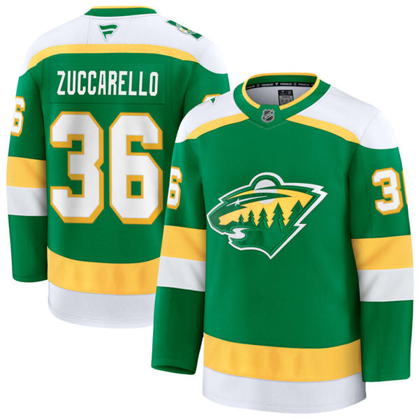 Men's Minnesota Wild #36 Mats Zuccarello Fanatics Green Alternate Premium Jersey