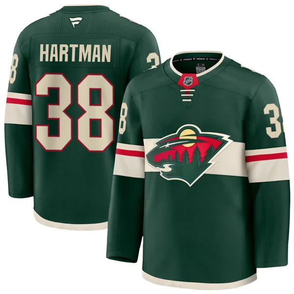 Men's Minnesota Wild #38 Ryan Hartman Fanatics Home Green Premium Player Jersey