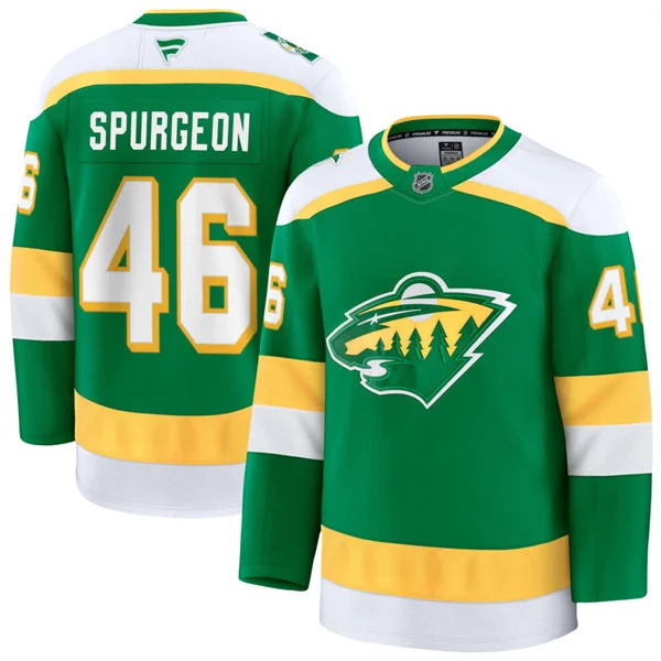 Men's Minnesota Wild #46 Jared Spurgeon Fanatics Green Alternate Premium Jersey
