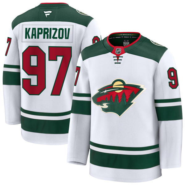 Men's Minnesota Wild #97 Kirill Kaprizov Fanatics Away White Jersey