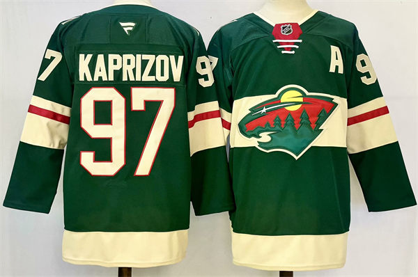 Youth Minnesota Wild #97 Kirill Kaprizov Fanatics Home Green Jersey