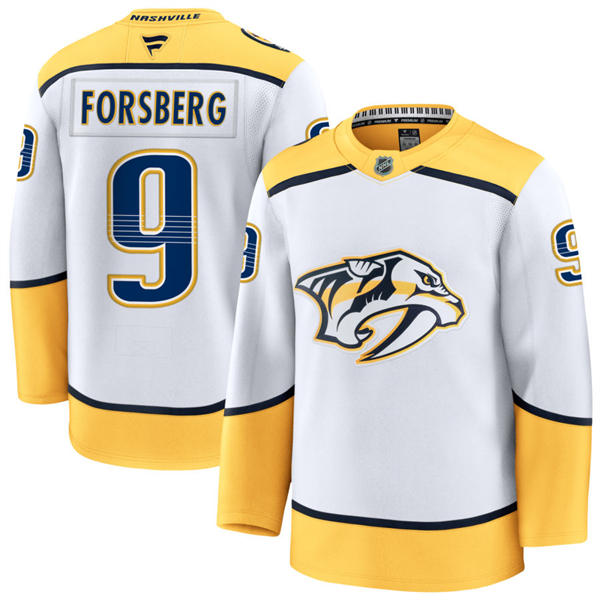 Men's Nashville Predators #9 Filip Forsberg Fanatics White Away Premium Jersey