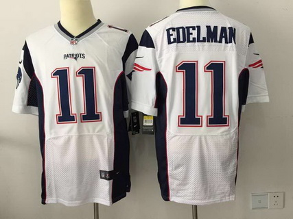 Men's New England Patriots #11 Julian Edelman White Road 2015 New Logo Nike Elite Jersey