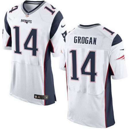 Men's New England Patriots #14 Steve Grogan White Retired Player NFL Nike Elite Jersey