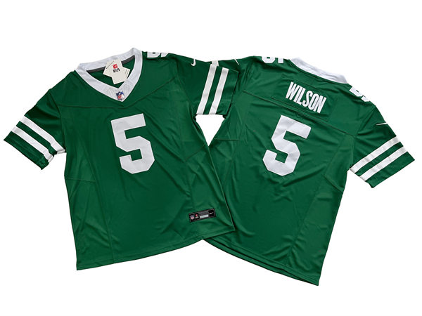 Men's New York Jets #5 Garrett Wilson Nike Green Legacy Game Jersey