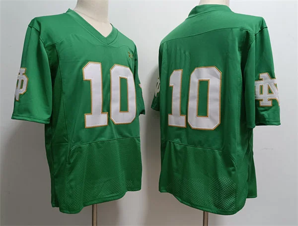 Mens Notre Dame Fighting Irish #10 Tyler Buchner Green White College Football Game Jersey