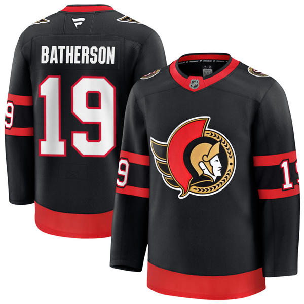 Men's Ottawa Senators #19 Drake Batherson Stitched Fanatics Home Black Player Jersey